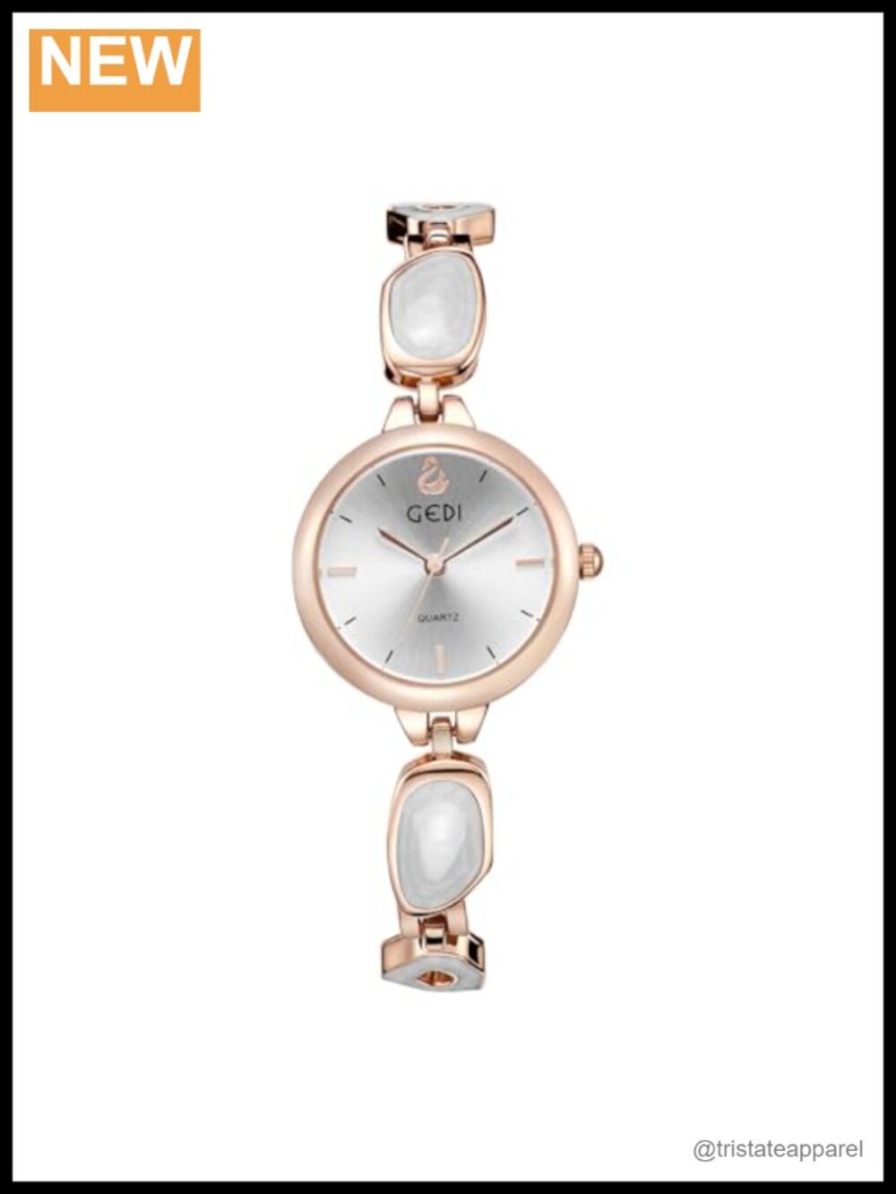 Elegant Pearl Dial Gold Tone Bracelet Watch Women Adjustable 30M Waterproof